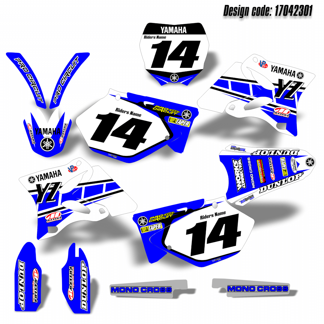 Custom graphics kit for Yamaha Yz 125 250 2002-2014 motocross bike set