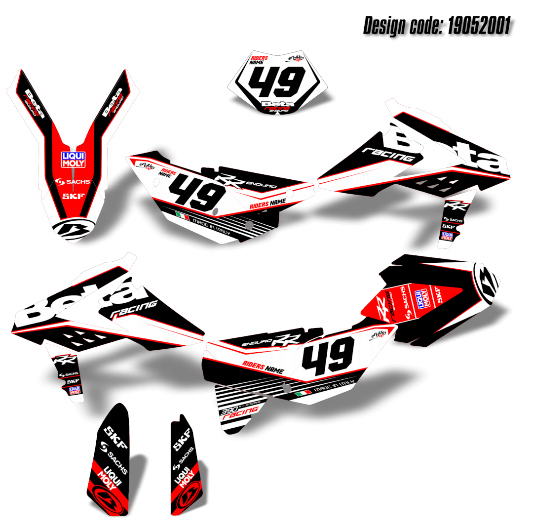 Custom graphics kit for Beta RR 2t 4t 2013-2017 dirt bike